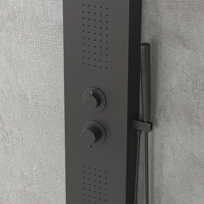 New Line P3 Pannello Doccia Idromassaggio Con 2 Jet Laterali Effetto Pioggia nero opaco