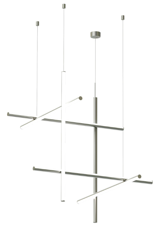 Flos Coordinates Suspension 3 CLIII Lampada sospesa argent accesa in ambiente, design e diffusione della luce