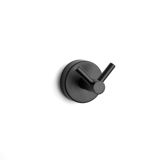 New Line Crus2 Gancio Appendino Doppio Portabito Portasciugamano In Acciaio Inox nero opaco