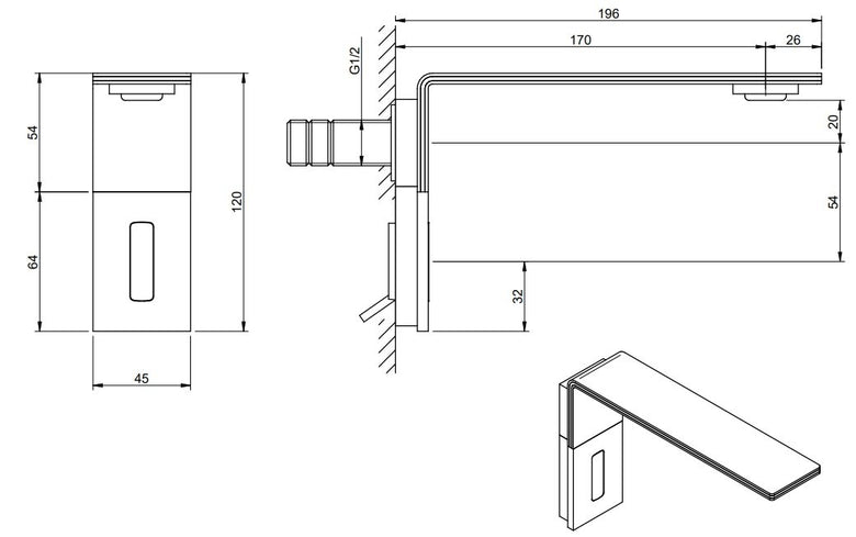 Treemme 5mm RWIT2895IS02 rubinetto elettronico con Acciaio ambientato su piano bagno con accessori - Rubinetterie Treemme