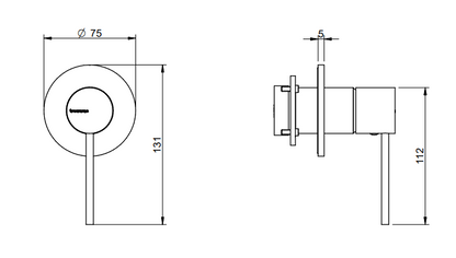 Treemme Up+ RWIT6BC8CC01 miscelatore remoto lavabo doccia vasca senza parte incasso cromo