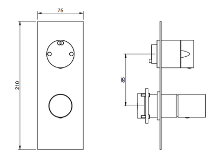 Treemme T30 RWIT5BA2CC02 miscelatore doccia monocomando con deviatore 2 uscite senza parte incasso cromo