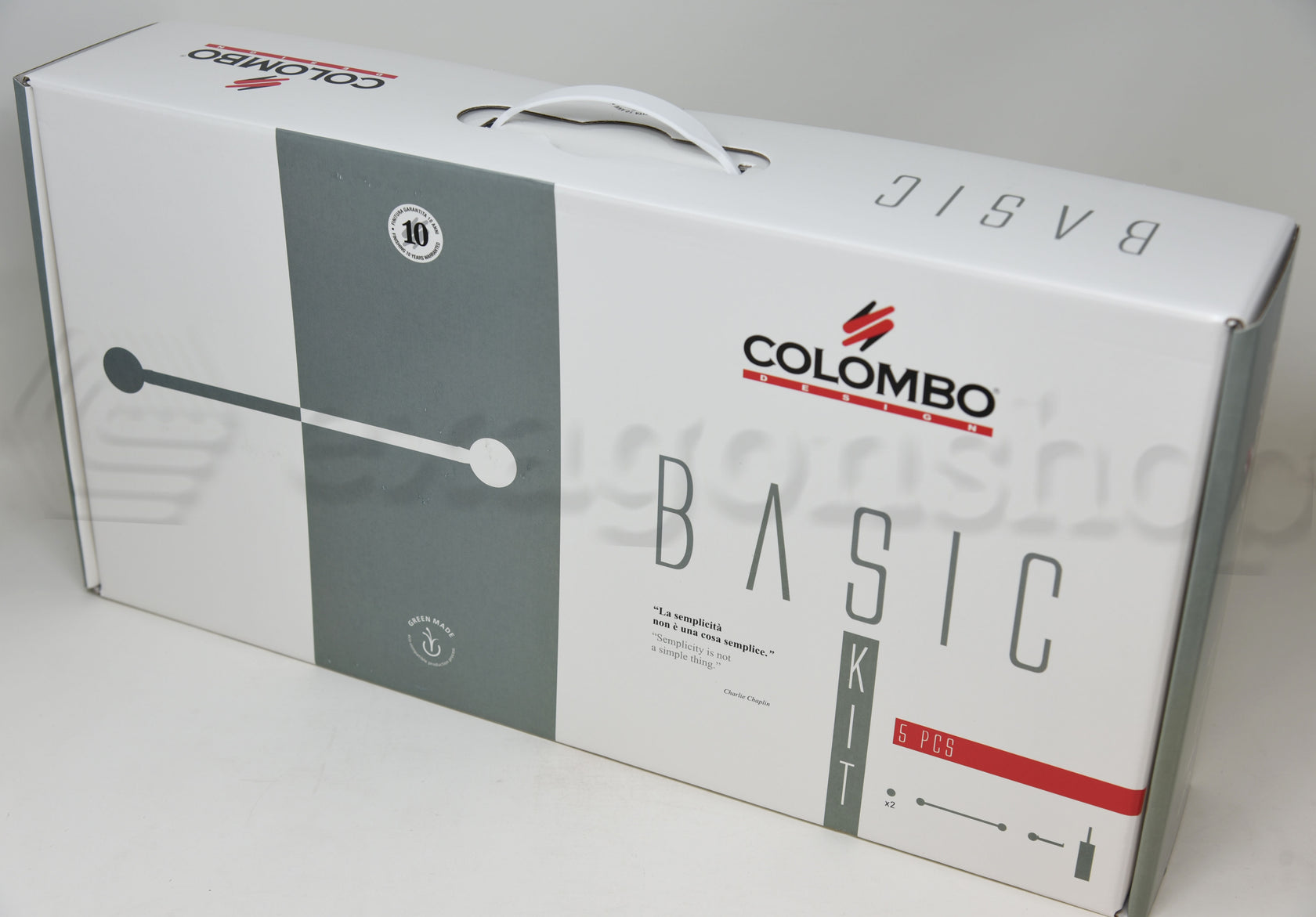 Colombo Basic set accessori bagno portasciugamani 5pz Cromo montato a parete, vista del design e della finitura - Colombo...
