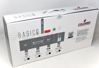 Colombo Design BasicQ Kit Accessori bagno portasciugamani portarotolo appendino portascopino 5pz Nero Opaco