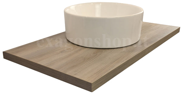 Mensolone per lavabo 100x46 da appoggio in Nobilitato Truciolare senza lavabo senza staffe olmo
