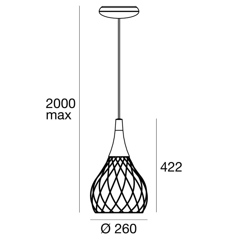 Lampada a sospensione nero Mongolfier P1 8140 Linea Light, particolare del diffusore luminoso