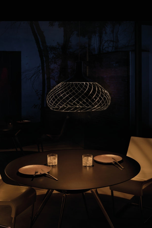 Linea Light Stilnovo Mongolfier P3 Lampada a sospensione nero goffrato