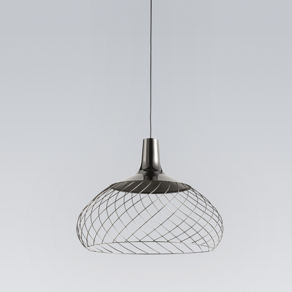 Linea Light Stilnovo Mongolfier P3 Lampada a sospensione accesa in ambiente, design e diffusione della luce