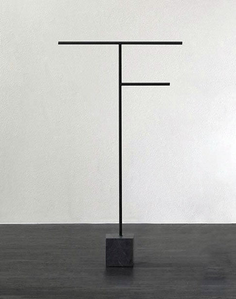 Antonio Lupi Bivio3 Piantana Portasciugamani in Marmo Nero, retro con sistema di fissaggio a parete - Antonio Lupi Design