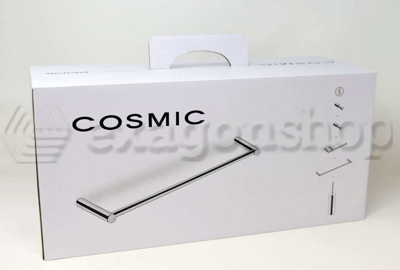 Cosmic Logic Set Accessori bagno scopino a terra 5pz Nero, vista laterale del profilo a muro - Industrias Cosmic