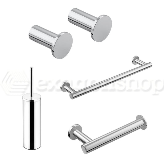 Cosmic Architect Set Accessori bagno Portarotolo Portasalviette Portascopino a terra e 2 appendini Cromo lucido