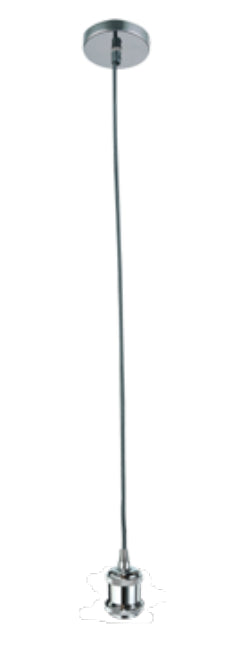 Portalampada per lampada ad attacco E27 potenza 60 Watt max con cavo 1,5 metri cromo