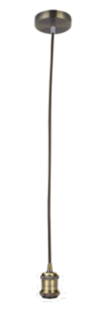 Portalampada per lampada ad attacco E27 potenza 60 W max con cavo 1,5 metri ottone