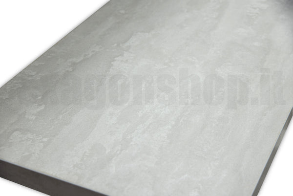 Mensola per lavabo d'appoggio 120x46 senza foro senza staffe effetto legno grigio
