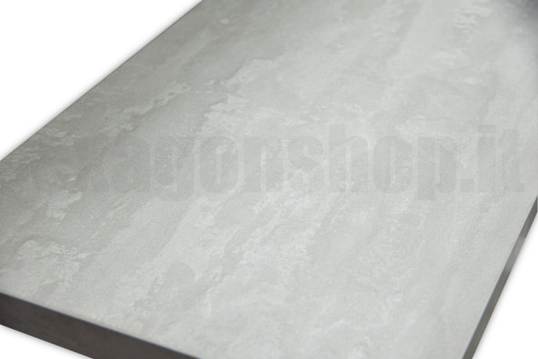 Mensola 80x46 per lavabo appoggio grigio senza foro senza Gray, dettaglio ravvicinato della finitura e del cassetto...