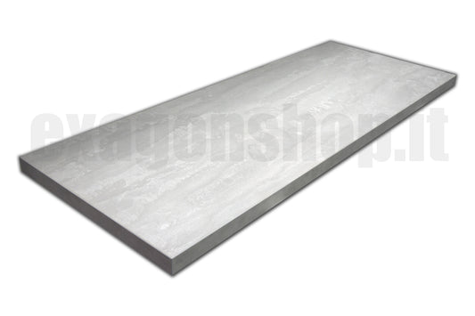 Mensola per lavabo d'appoggio 100x46 senza foro senza staffe effetto legno grigio