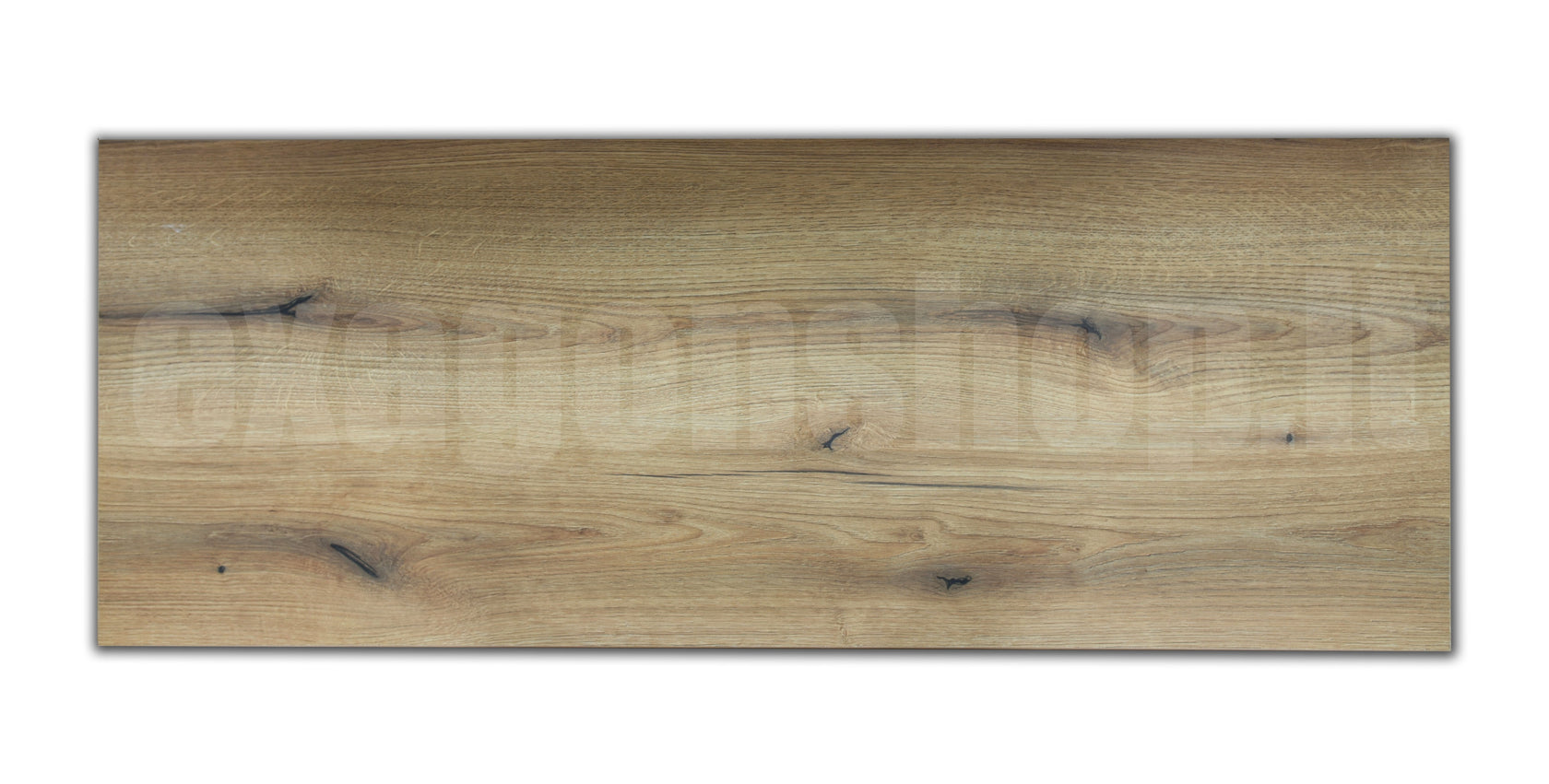 Mensola 60x46 per lavabo appoggio rovere senza foro senza Rovere Naturale, vista dall'alto del piano con lavabo - Exagonshop