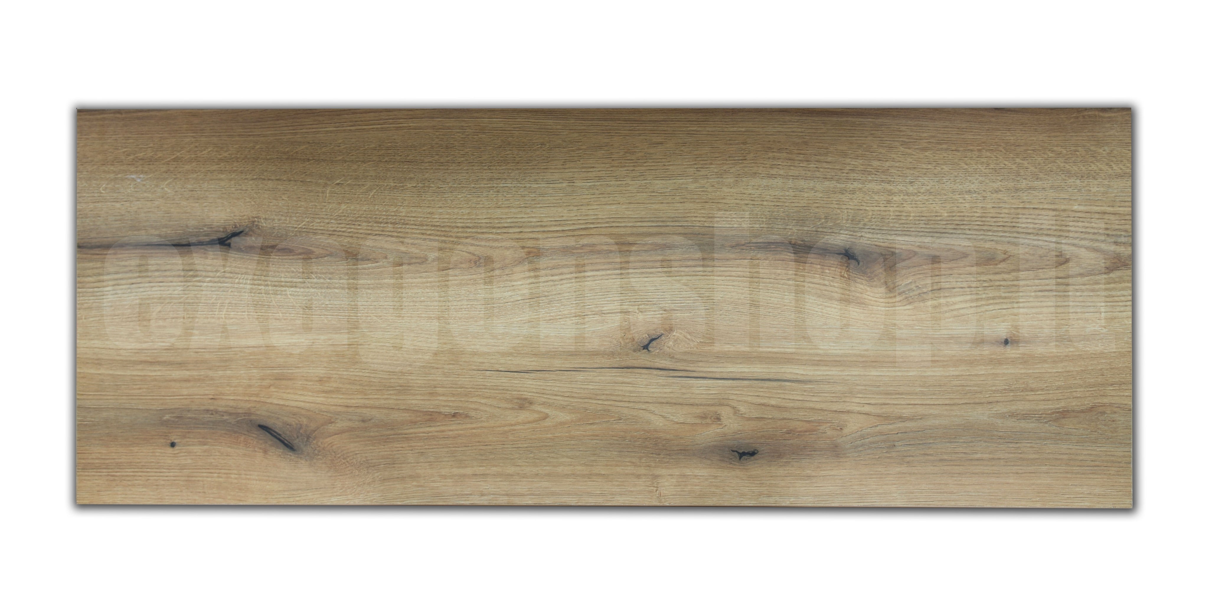 Mensola 60x46 per lavabo appoggio rovere senza foro senza Rovere Naturale, vista dall'alto del piano con lavabo - Exagonshop