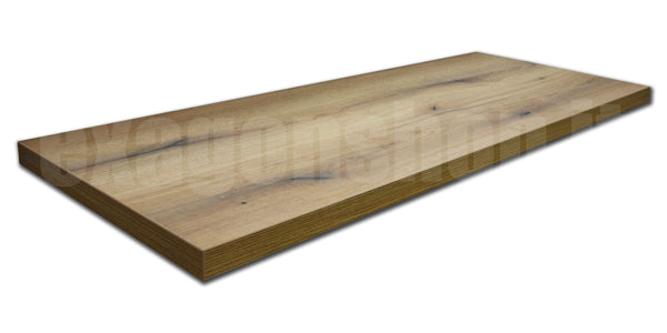 Mensola per lavabo d'appoggio 120x46 senza foro senza staffe effetto legno Rovere naturale
