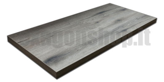 Mensola per lavabo d'appoggio 60x46 senza foro senza staffe effetto legno Rovere Fossile