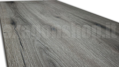 Mensola per lavabo d'appoggio 120x46 senza foro senza staffe effetto legno Rovere Fossile