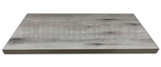 Mensola per lavabo d'appoggio 120x46 senza foro senza staffe effetto legno Rovere Fossile