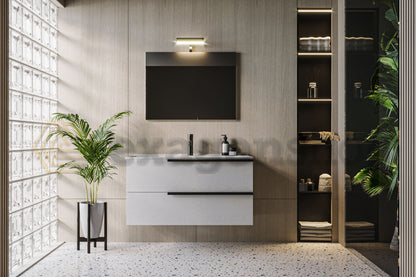 Mobile bagno Ice 100x47 Elisa con lavabo e Specchio con Lampada