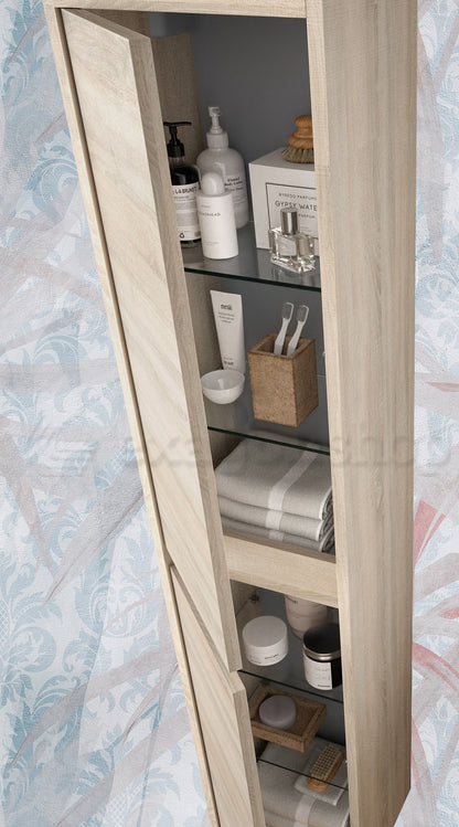 Colonna bagno 140x30 Rovere due ante ammortizzate Rigo