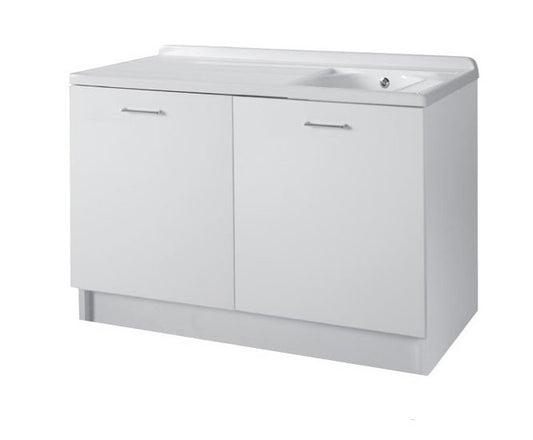 Colavene Active Wash mobile lavatoio 130x65 con vasca destra e cesto portabiancheria estraibile bianco lucido