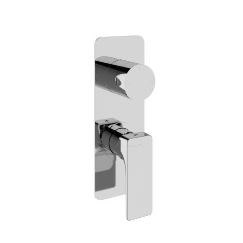 Treemme Hask RWIT6AA2CC01 miscelatore doccia monocomando Cromo Lucido, vista frontale della maniglia e della bocca di...
