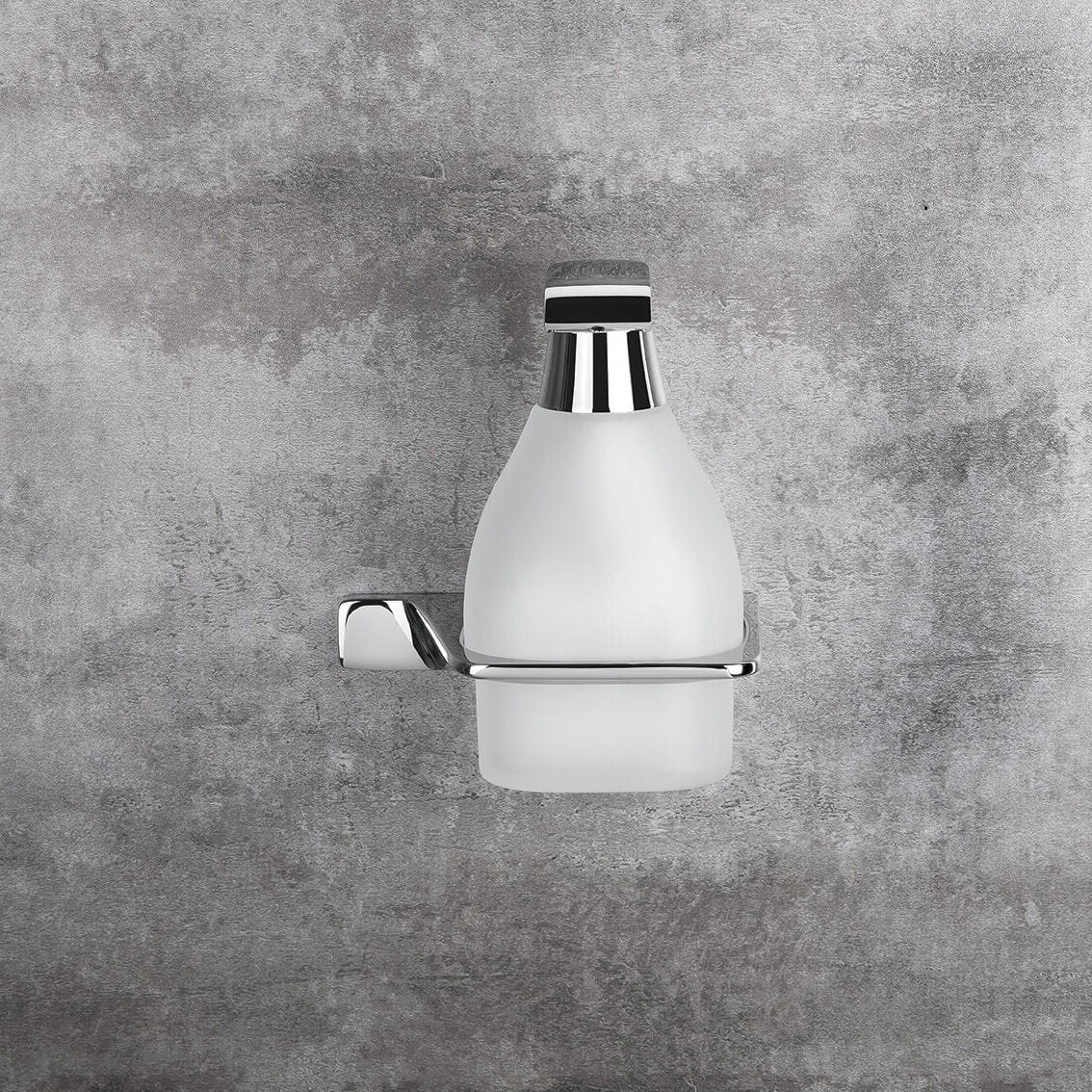 Colombo alize dispenser destro a muro in vetro acidato montato a parete, vista del design e della finitura - Colombo Design