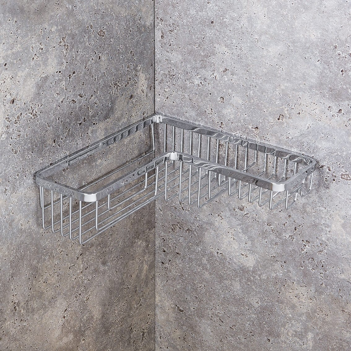 Colombo griglia angolare vasca doccia in ottone cromo b9615 in lucido e cromato installato in bagno moderno con ante in...
