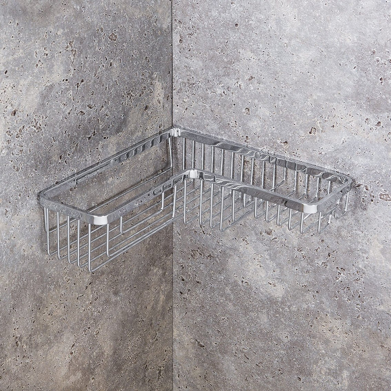 Colombo griglia angolare vasca doccia in ottone cromo b9615 in lucido e cromato installato in bagno moderno con ante in...