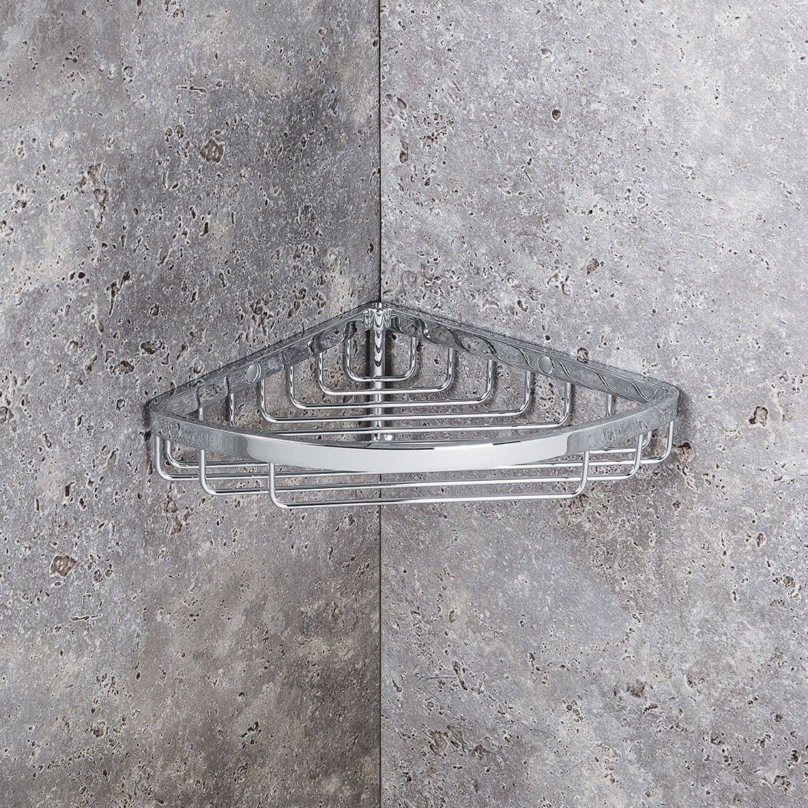 Colombo griglia portaoggetti angolare vasca doccia con installato in bagno moderno con ante in vetro temperato - Colombo...