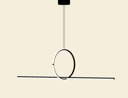 Flos Arrangements Line Round Small Lampada sospesa 170x39 cm a luce diffusa in alluminio nero