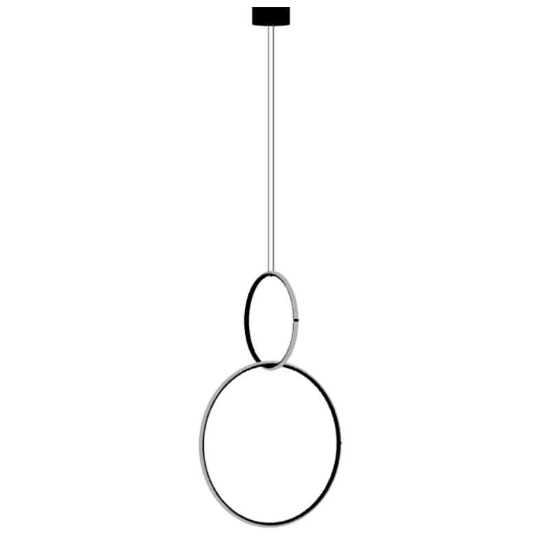Flos Arrangements Round 12 Lampada sospesa Nero Opaco in alluminio accesa in ambiente, design e diffusione della luce