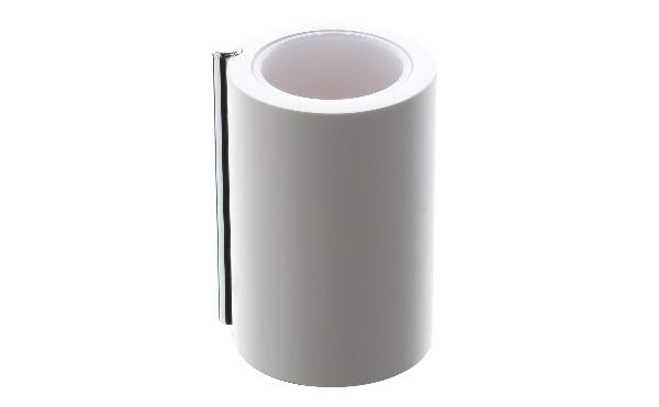 Bertocci Easy bicchiere portaspazzolini da appoggio in Bianco Cromo in resina e cromato montato a parete, vista del...