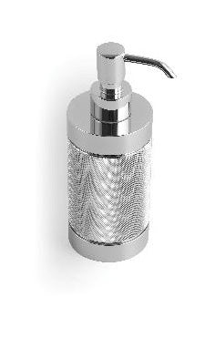 Dispenser sapone liquido da parete cromo Officina 01 Cromo Lucido, vista laterale del profilo a muro
