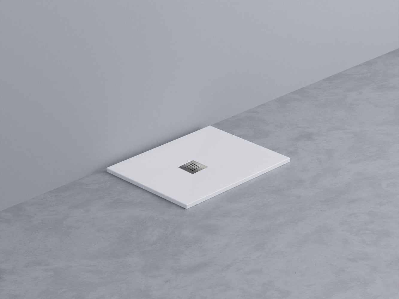 Cielo Infinito Piatto Doccia 70x90 H.3 Cm Da Appoggio O in ceramica visto dall'alto con superficie e piletta di scarico
