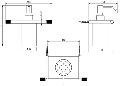 Treemme 22mm IT8341ISZZZZ dispenser portasapone liquido a muro bianco acciaio inox satinato