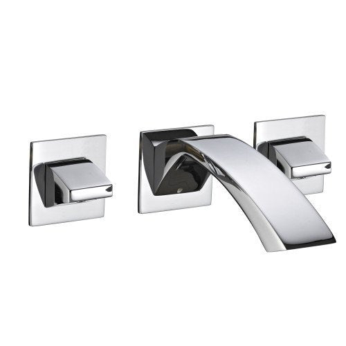 Treemme Arche gruppo lavabo a muro 193 mm senza parte Cromo Lucido ambientato su piano bagno con accessori - Rubinetterie...