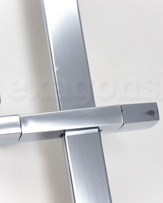 Asta doccia con saliscendi doccetta quadra in ottone cromo Cromo Lucido, vista laterale del profilo - Exagonshop