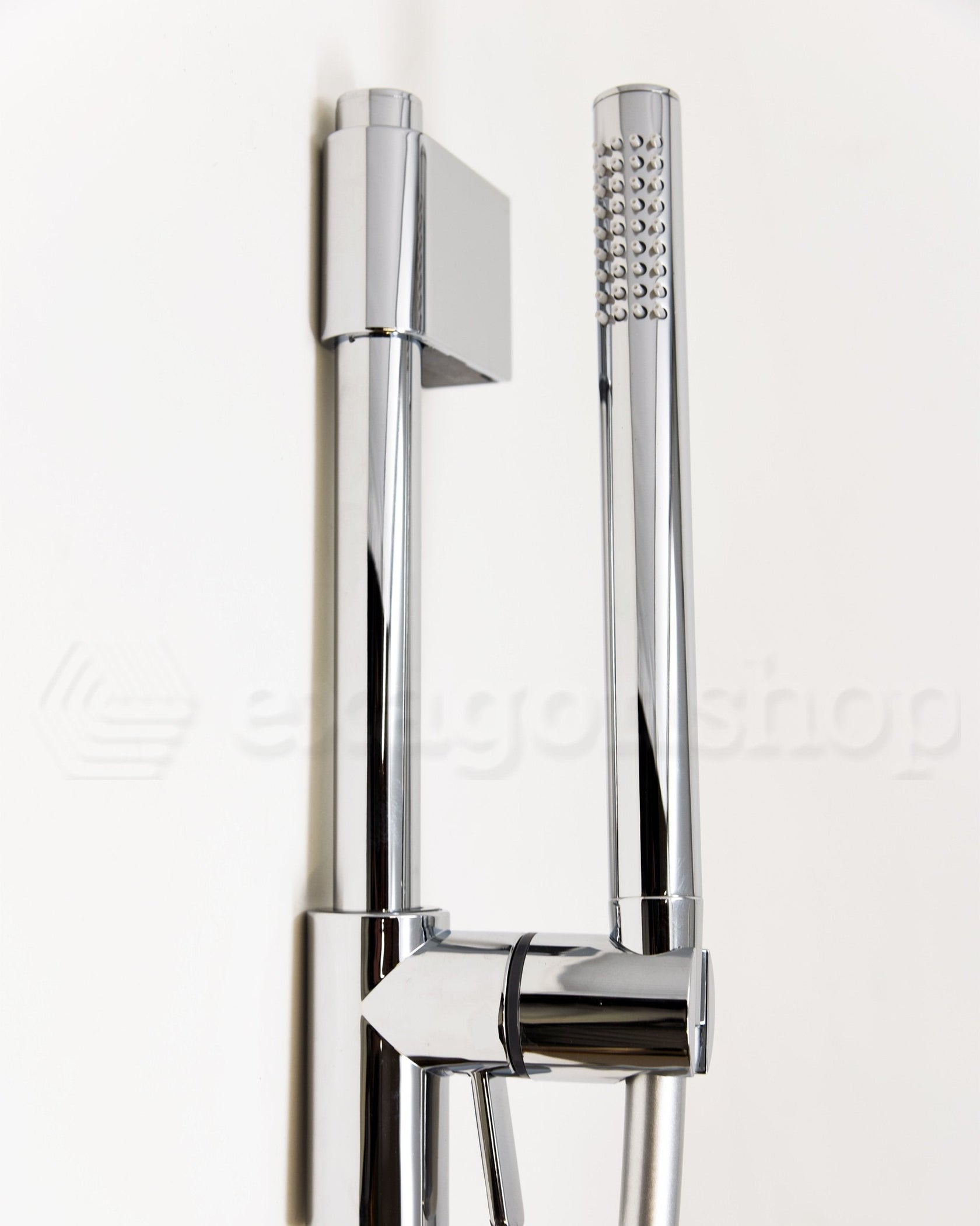 Disegno tecnico con quote di Asta doccia con saliscendi tonda in ottone cromo Cromo Lucido - Exagonshop
