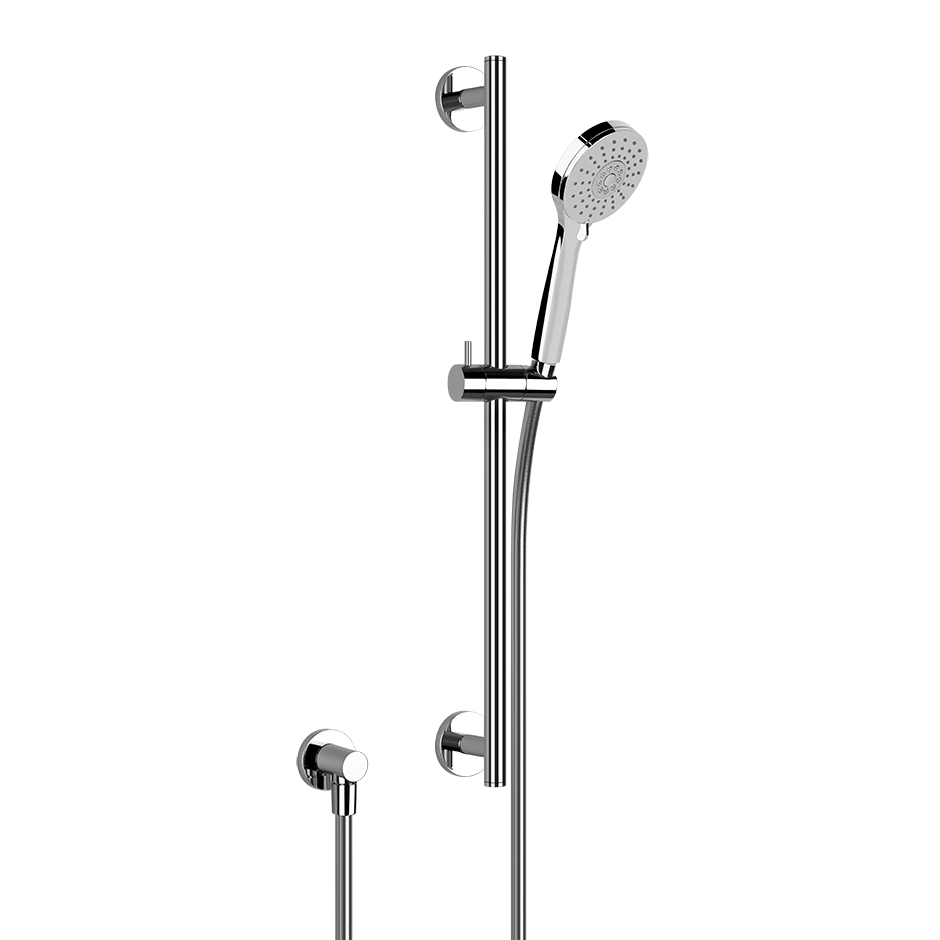 Asta doccia con Saliscendi presa Acqua Doccetta Anticalcare 3 Getti e Flessibile cm 150 Cromo 47310 Gessi Emporio