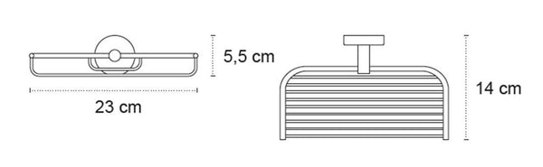 New Line Dc42 Cestino Portaoggetti 23 cm Vasca Doccia base tonda In acciaio inox cromo