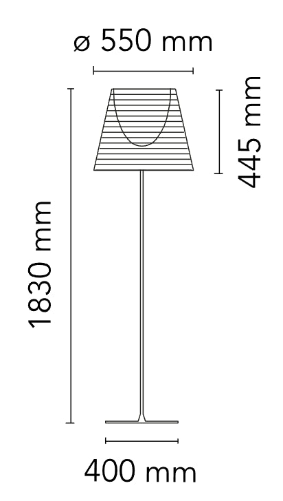 Flos Ktribe Floor 3 Lampada Da pavimento h.183 CM a luce diffusa con dimmer e diffusore esterno trasparente