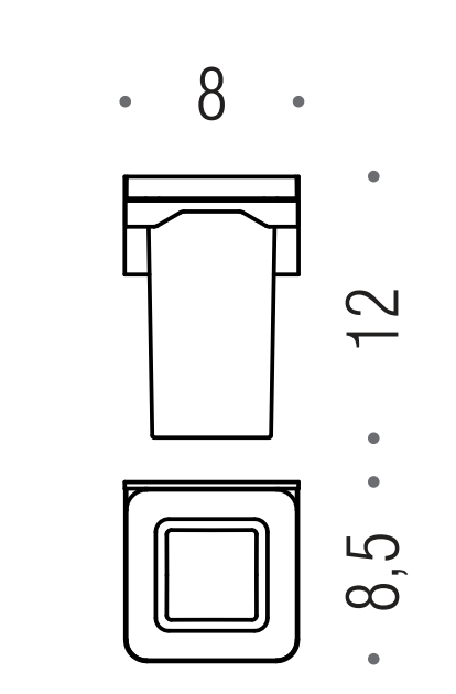 Colombo Forever b2902 bicchiere portaspazzolini in Vetro Acidato Naturale cromo