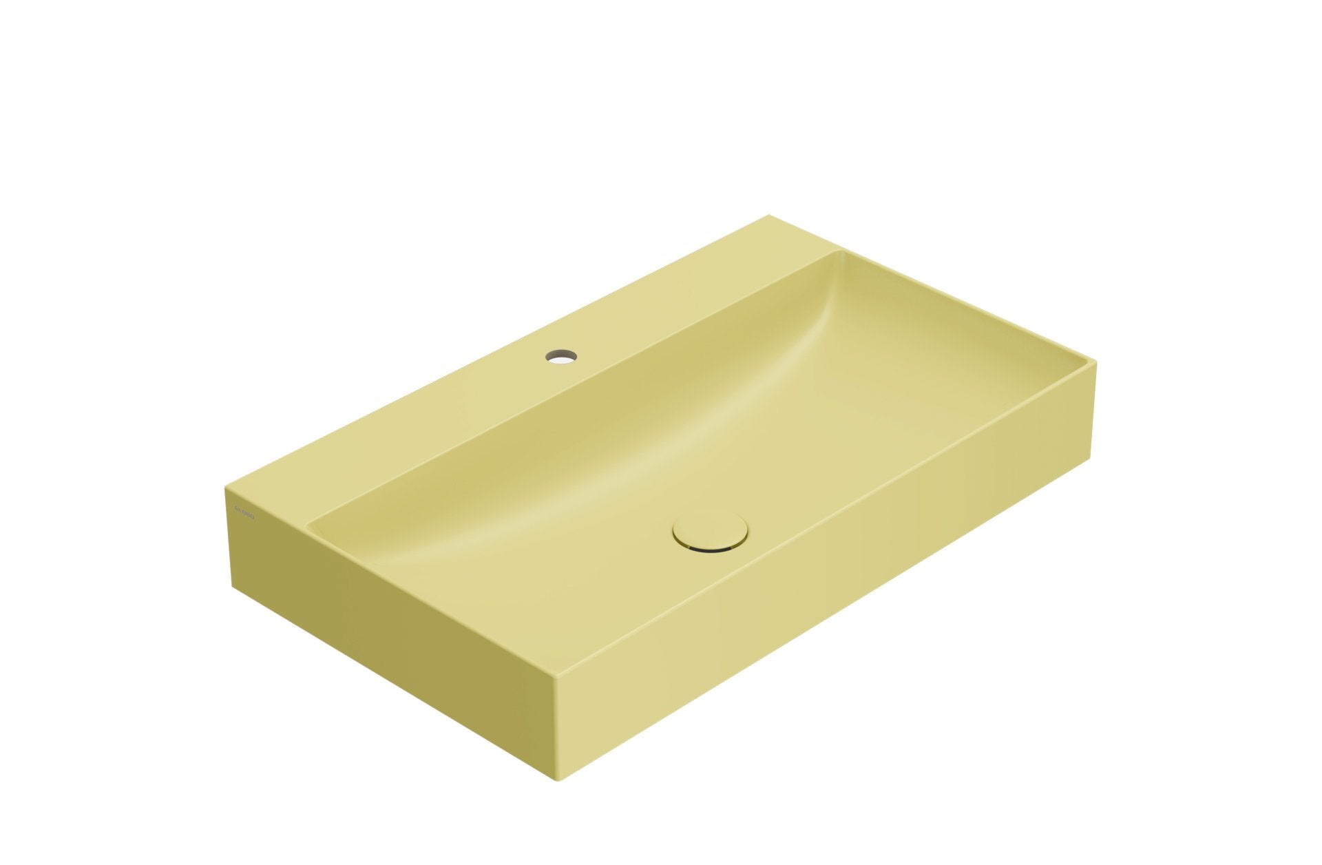 Ceramica globo stripe 80x47 Mobile bagno senape a pavimento Giallo, vista laterale della struttura sospesa