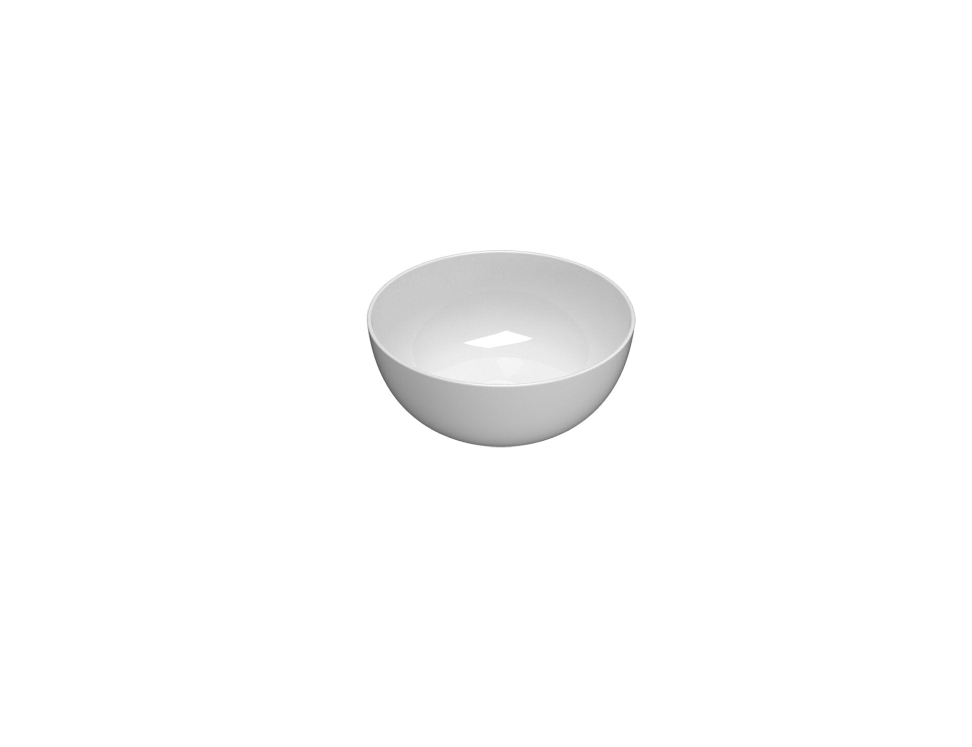 Globo T-Edge Lavabo tondo 37 cm da Appoggio in ceramica in lucido ambientato su piano bagno con accessori - Ceramica Globo