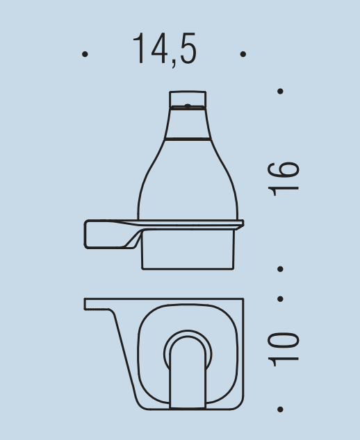 Colombo alize dispenser destro a muro in vetro acidato, dettaglio ravvicinato del materiale e dell'aggancio - Colombo Design